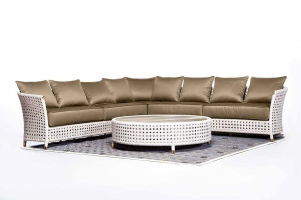 Sectional sofa and pouf