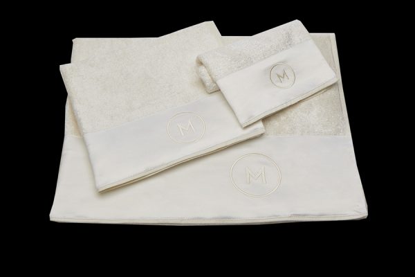 Ginevra bath towel set pearl ivory