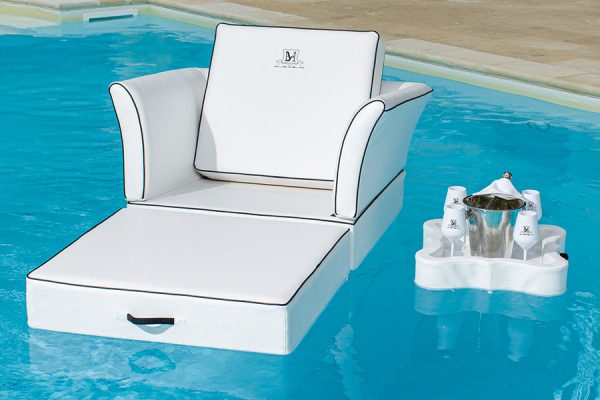 Floating armchair and tray